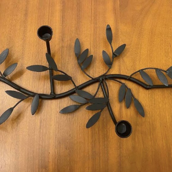 Hand-painted Metal Olive Branch 10 Candle Centerpiece